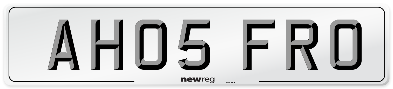 AH05 FRO Number Plate from New Reg